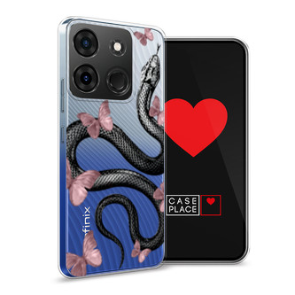 Силиконовый чехол Snake and butterflies 3 на Infinix Smart 7 Plus