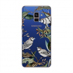 Силиконовый чехол Птицы в листве на Samsung Galaxy A8 2018
