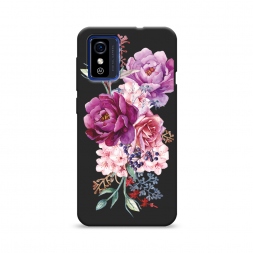 Матовый силиконовый чехол Пурпурные бутоны на ZTE Blade L9