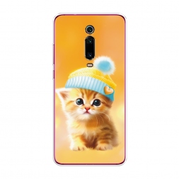 Силиконовый чехол Рыжий котёнок в шапочке на Xiaomi Mi 9T