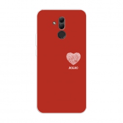 Силиконовый чехол Отпечаток сердца на красном на Huawei Mate 20 Lite
