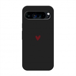 Матовый силиконовый чехол Маленькое красное сердечко на Google Pixel 9 Pro XL
