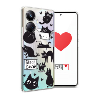 ����������� ����� Black cat doodles �� Realme 10 Pro Plus