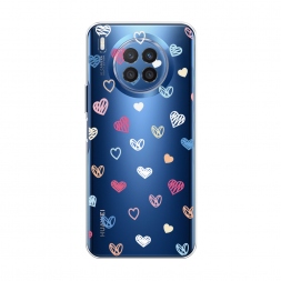 Силиконовый чехол Нежные сердечки рисунок на Huawei Nova 8i