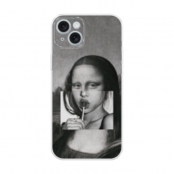 Силиконовый чехол Mona Lisa sucking lollipop на iPhone 15 Plus
