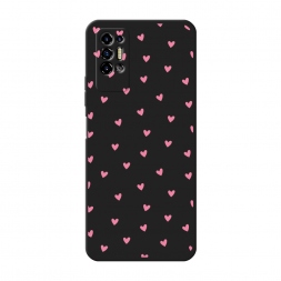 Матовый силиконовый чехол Маленькие розовые сердечки на Tecno Pova 2