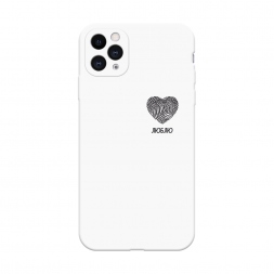 Soft touch белый Отпечаток сердца черный на iPhone 11 Pro Max