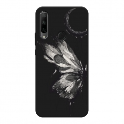 Матовый силиконовый чехол Чернильная бабочка на Honor 9X Premium