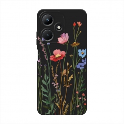 Матовый силиконовый чехол Высокие цветы на Infinix Hot 30i
