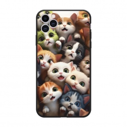 Матовый силиконовый чехол Море котят на iPhone 11 Pro