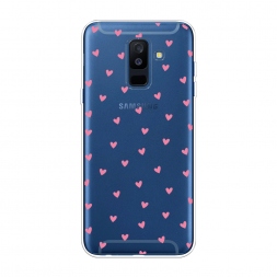 Силиконовый чехол Маленькие розовые сердечки на Samsung Galaxy A6 Plus