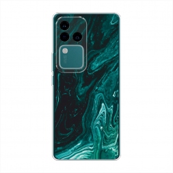 Силиконовый чехол Мрамор изумруд на Vivo V30 Pro