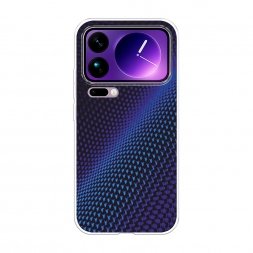 Силиконовый чехол Синий карбон на Xiaomi 17 Pro Max