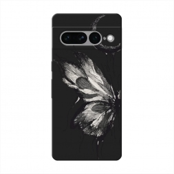 Матовый силиконовый чехол Чернильная бабочка на Google Pixel 7 Pro