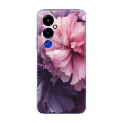 Силиконовый чехол Фиолетовые бутоны на Tecno Pova 4 pro