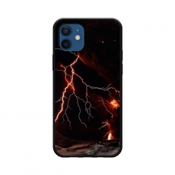 Матовый силиконовый чехол Молния 4 на iPhone 12