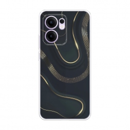 Силиконовый чехол Золотистые изгибы на Oppo Reno 13F