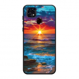Матовый силиконовый чехол Море на фоне заката на ZTE Blade 20 Smart