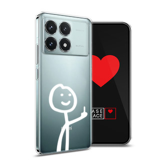 Силиконовый чехол Неприличный человечек белый на Xiaomi Redmi K70 5G