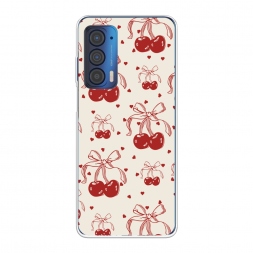 Силиконовый чехол Вишни с бантиком паттерн 1 на Motorola Edge (2021)