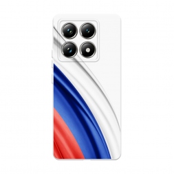 Soft touch белый Флаг России уголок на Xiaomi 14T Pro