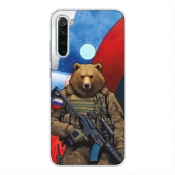 Силиконовый чехол Медведь-вояка на Xiaomi Redmi Note 8