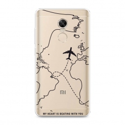 Силиконовый чехол В дороге чёрный на Xiaomi Redmi Note 4X (Global)