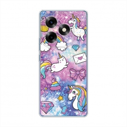Силиконовый чехол Rainbow doodles на Itel S23 Plus
