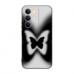 Матовый силиконовый чехол Монохромная бабочка на Realme C85 Pro
