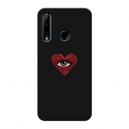 Матовый силиконовый чехол heart eye 2 на Honor 10i