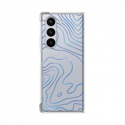 Силиконовый чехол Blue lines на Samsung Galaxy Z Fold 6