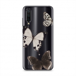 Силиконовый чехол Три монохромные бабочки на Xiaomi Mi A3 Lite