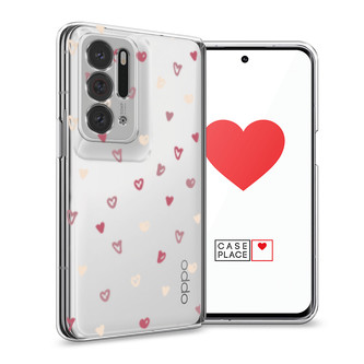 Силиконовый чехол Рисунок из сердечек на Oppo Find N