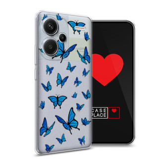 Силиконовый чехол Синие бабочки на Xiaomi Redmi Note 13 Pro Plus