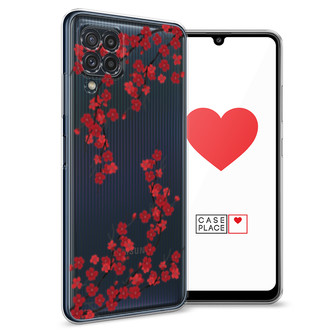 Силиконовый чехол Красная сакура на Samsung Galaxy M22