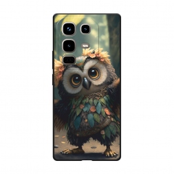 Матовый силиконовый чехол Тропическая сова на Infinix Note 50 pro