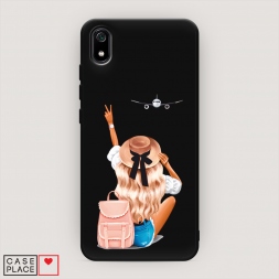 Матовый силиконовый чехол Автостопом самолетом на Xiaomi Redmi 7A