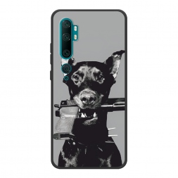 Матовый силиконовый чехол Доберман на Xiaomi Mi Note 10/Mi Note 10 Pro