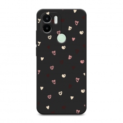 Матовый силиконовый чехол Сердечки паттерн рисунок на Xiaomi Redmi A2 Plus