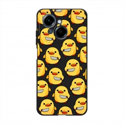 Матовый силиконовый чехол Утка с ножом на Tecno POP 9