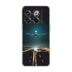 Силиконовый чехол Самолет в ночном небе на OnePlus Ace Pro