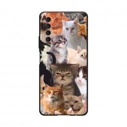 Матовый силиконовый чехол Коты из мемов на Huawei P Smart 2021