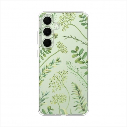 Силиконовый чехол Green Leaves на Samsung Galaxy S25 Plus