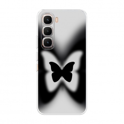 Силиконовый чехол Монохромная бабочка на Infinix Hot 60 Pro