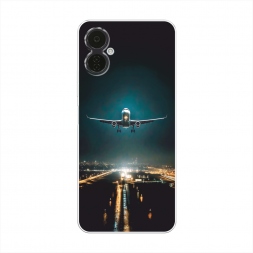 Силиконовый чехол Самолет в ночном небе на Tecno Camon 19 Neo