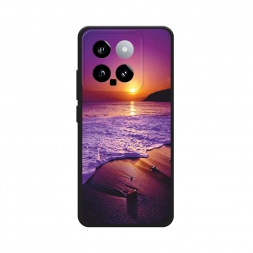 Матовый силиконовый чехол Закат на пляже на Xiaomi 14