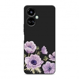 Матовый силиконовый чехол Цветущие сиреневые цветы рисунок на Tecno Camon 19 Pro 4G