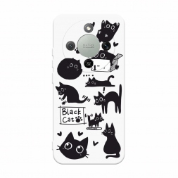 Soft touch ����� Black cat doodles �� Honor X9d