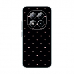 Силиконовый чехол Черный фон и сердечки на Redmi Note 15 Pro Plus 5G