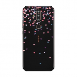 Силиконовый чехол Посыпка сердечки на Nokia X71